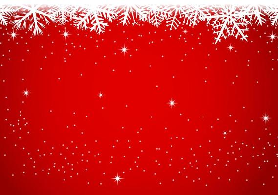 Christmas background with snowflakes on red background