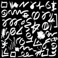 Black brushstrokes hand drawn set vector