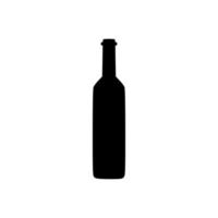 Wine bottle silhouette icon. Alcohol drink shape element. Vector illustration isolated on white background