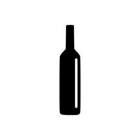 Wine bottle silhouette icon. Alcohol drink shape element. Vector illustration isolated on white background