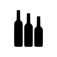 Wine bottle silhouette icon. Alcohol drink shape element. Vector illustration isolated on white background