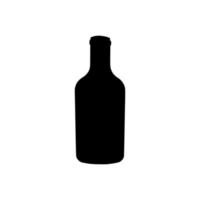 Wine bottle silhouette icon. Alcohol drink shape element. Vector illustration isolated on white background