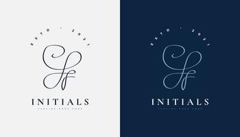 Initial J and F Logo Design with Elegant Handwriting Style. JF Signature Logo or Symbol for Business Identity vector