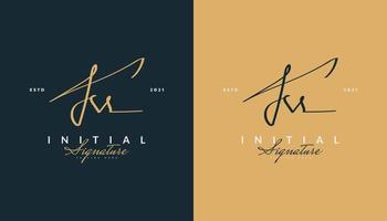 Initial K and S Logo Design with Elegant Handwriting Style. KS Signature Logo or Symbol for Business Identity vector