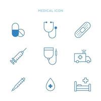 conjunto de iconos médicos plantillas de diseño vectorial aisladas en fondo blanco vector