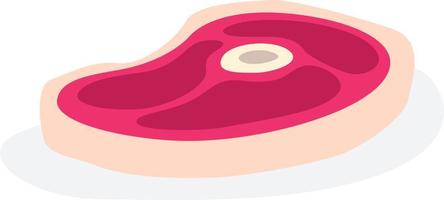 lomo de carne para freír. un trozo de carne de cerdo o de res para una barbacoa. la imagen vectorial está aislada en el fondo blanco. icono de carne para volante, menú, banner o sitio. una hermosa pieza de cerdo. vector