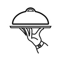 Waiter's hand icon vector