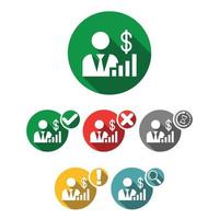 Cash investor Icons vector