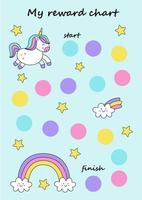 Vector sheet for making notes with cute rainbow.