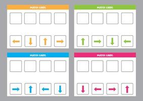 Set of templates to make worksheet for kids. Match directions. vector