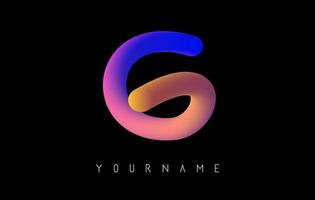 Letter G logo with rainbow gradient 3D effect. Creative vector illustration with vibrant gradient shape.