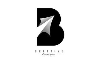 Paper cut letter B. Vector Illustration with creative cut letter.