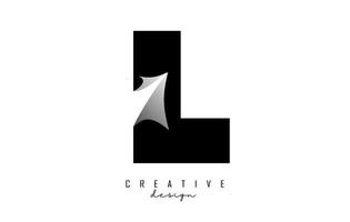 Paper cut letter L. Vector Illustration with creative cut letter.