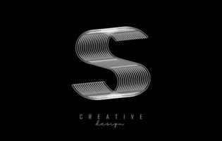 White Lines Letter S Logo. Creative Line Vector illustration design with 3D effect.