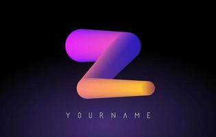 Letter Z logo with rainbow gradient 3D effect. Creative vector illustration with vibrant gradient shape.