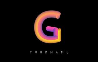 Letter G logo with rainbow gradient 3D effect. Creative vector illustration with vibrant gradient shape.