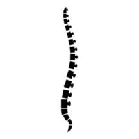 columna vertebral humana vista lateral espinal vértebras vértebras dorsales icono color negro vector ilustración imagen de estilo plano