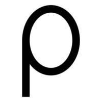 rho símbolo griego letra minúscula icono de fuente color negro ilustración vectorial imagen de estilo plano vector