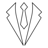 concepto de negocio chaqueta y corbata traje de corbata para boda ropa de hombre en ropa de vestir idea representativa icono esquema color negro vector ilustración estilo plano imagen