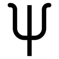 Psi greek symbol small letter lowercase font icon black color vector illustration flat style image