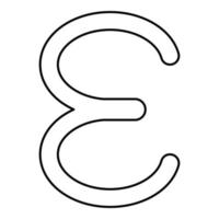 Epsilon greek symbol small letter lowercase font icon outline black color vector illustration flat style image