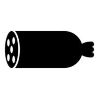 Boiled sausage Butcher product concept icon black color vector illustration flat style image