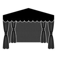 Pavilion for shopping Business tent Marquee for advertising icon black color vector illustration flat style image