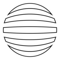 Striped sphere Concept globe Abstract ball icon outline black color vector illustration flat style image