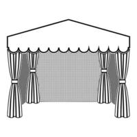 Pavilion for shopping Business tent Marquee for advertising icon outline black color vector illustration flat style image