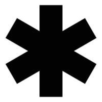 Medical symbol Emergency sign Star of life Service concept icon black color vector illustration flat style image