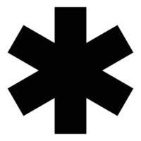 símbolo médico signo de emergencia estrella de la vida servicio concepto icono color negro vector ilustración imagen de estilo plano