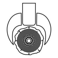 buque de transporte de madera transporte carga especial tronco de árbol dispositivo de elevación operaciones de tala skidder vehículo forestal transportador de madera icono contorno negro color vector ilustración estilo plano imagen