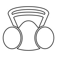 Respirator mask replaceable filter Personal protection safety dust absent equipment icon outline black color vector illustration flat style image