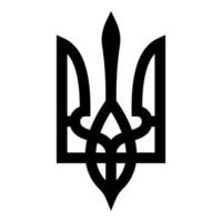 escudo de armas de ucrania emblema del estado símbolo nacional ucraniano tridente icono color negro vector ilustración imagen de estilo plano