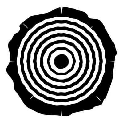 Cut tree Wood rings trunk Timber wooden texture icon black color vector illustration flat style image