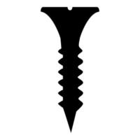 tornillo autorroscante icono largo corto ilustración vectorial de color negro imagen de estilo plano vector