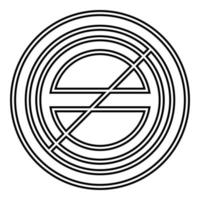 Halogen symbol type cooking surfaces sign utensil destination panel icon outline black color vector illustration flat style image