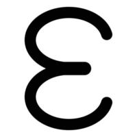 Epsilon greek symbol small letter lowercase font icon black color vector illustration flat style image