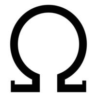 Omega greek symbol capital letter uppercase font icon black color vector illustration flat style image