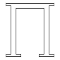 Pi greek symbol capital letter uppercase font icon outline black color vector illustration flat style image