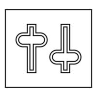 Settings knob Setting Switches regulators icon outline black color vector illustration flat style image
