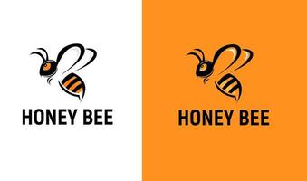 plantilla de logotipo de abeja de miel vector