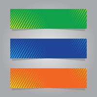 colorful halftone style banner set collection, modern elegant decorative element design vector graphic