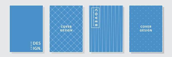 plantilla de portada elegante con textura de patrón, vector de fondo de colección de conjunto de color azul