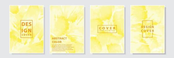 splash abstract colorful background template set collection yellow color, watercolor style vector