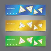 shiny elegant colorful banner set template collection, modern luxury style, with triangle shape isolated for image, vector graphic design