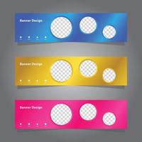 shiny elegant colorful banner set template collection, modern luxury style, with circle shape isolated for image, vector graphic design