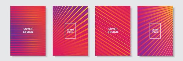 colorful modern cover template with line pattern gradation style background vector graphic