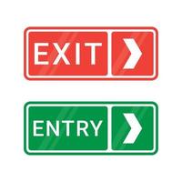 sign exit and entry traffic, information symbol on office or road, simple modern design vector