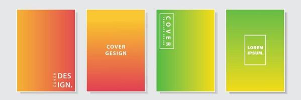 multicolor luxury modern cover template set collection design vector, gradation style yellow color vector